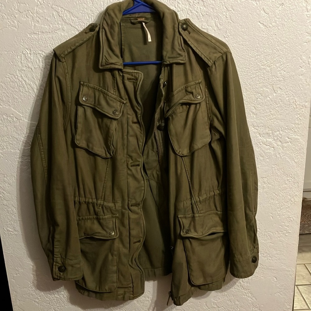 Free People green military utility Jacket